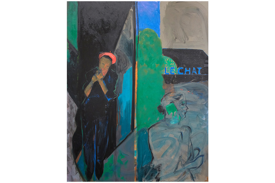 THE DREAMERS LE CHAT, 2024, Oil on linen, 165 x 130cm