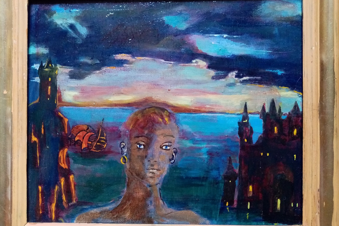 Bogaos, Eunuch lover of Alexander the Great Oil on wood, 2021 40 x 50 cm