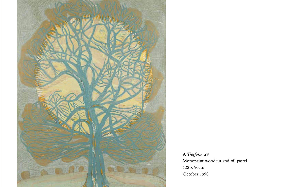 Treeform 24 Monoprint woodcut and oil pastel 122 x 90cm October 1998