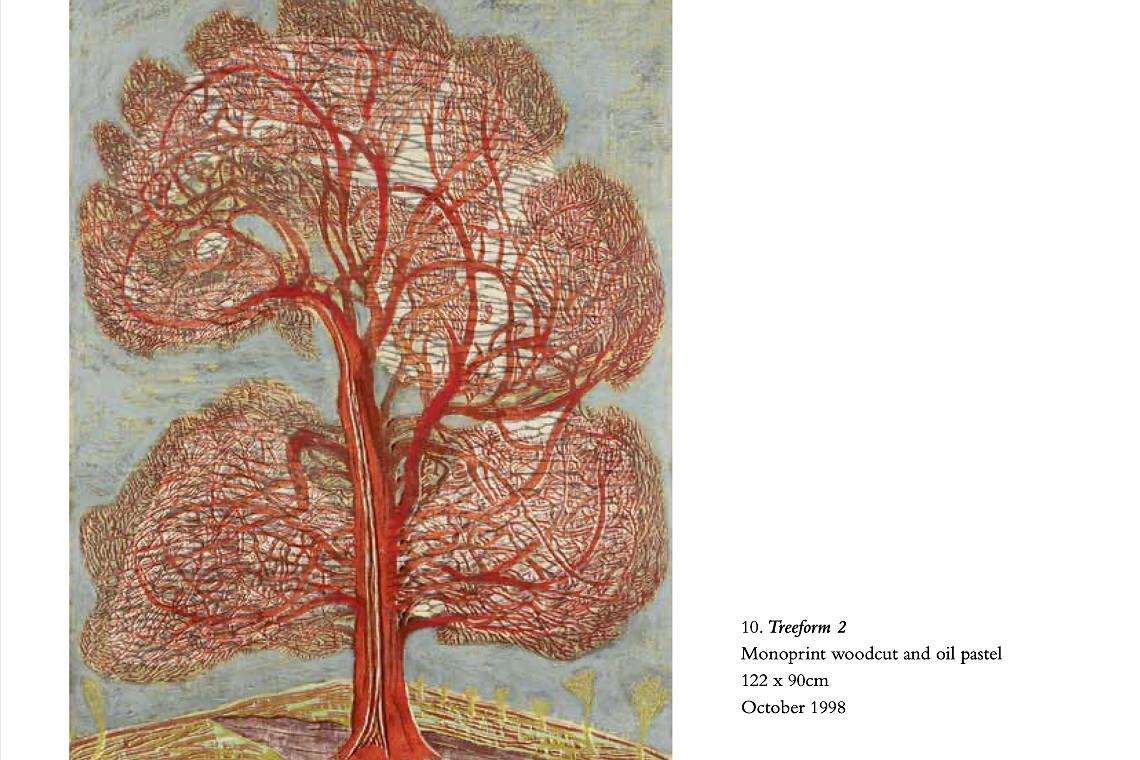 Treeform 2 Monoprint woodcut and oil pastel 122 x 90cm October 1998