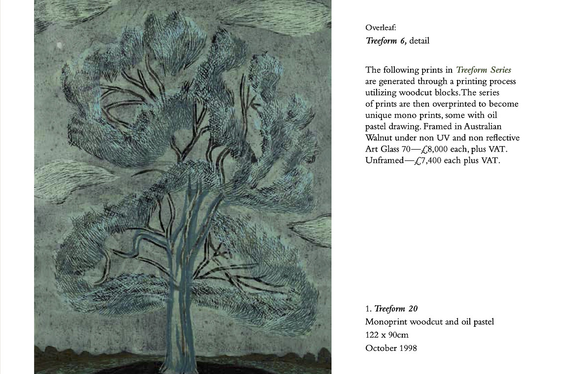 Treeform 20 Monoprint woodcut and oil pastel 122 x 90cm October 1998